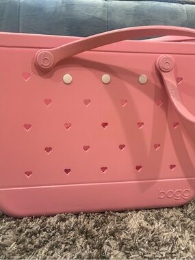 Bogg Bag Pink Heart Tote NWT